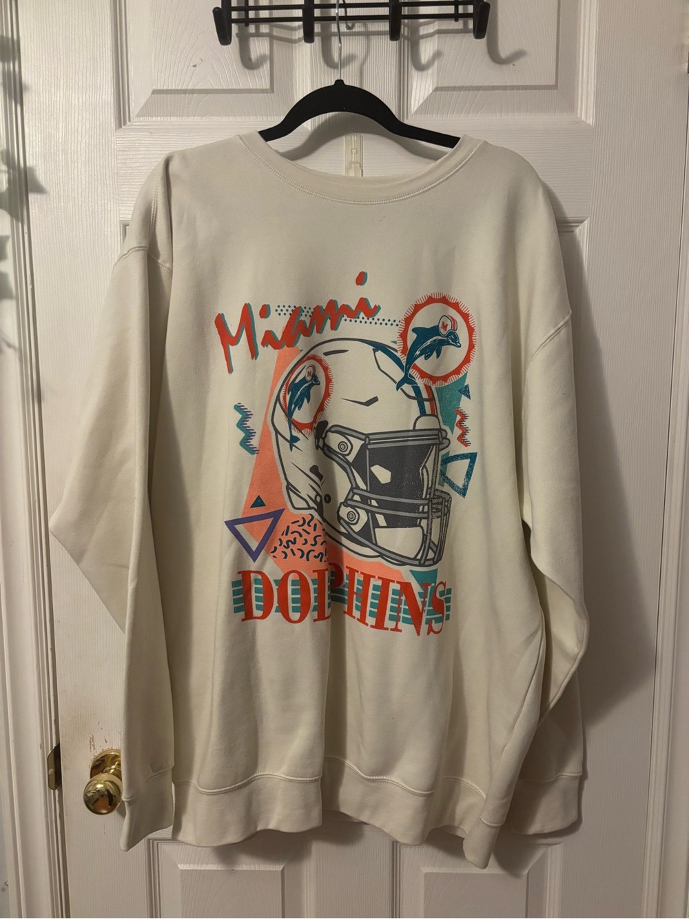 NFL Miami Dolphins Cream Graphic Crewneck